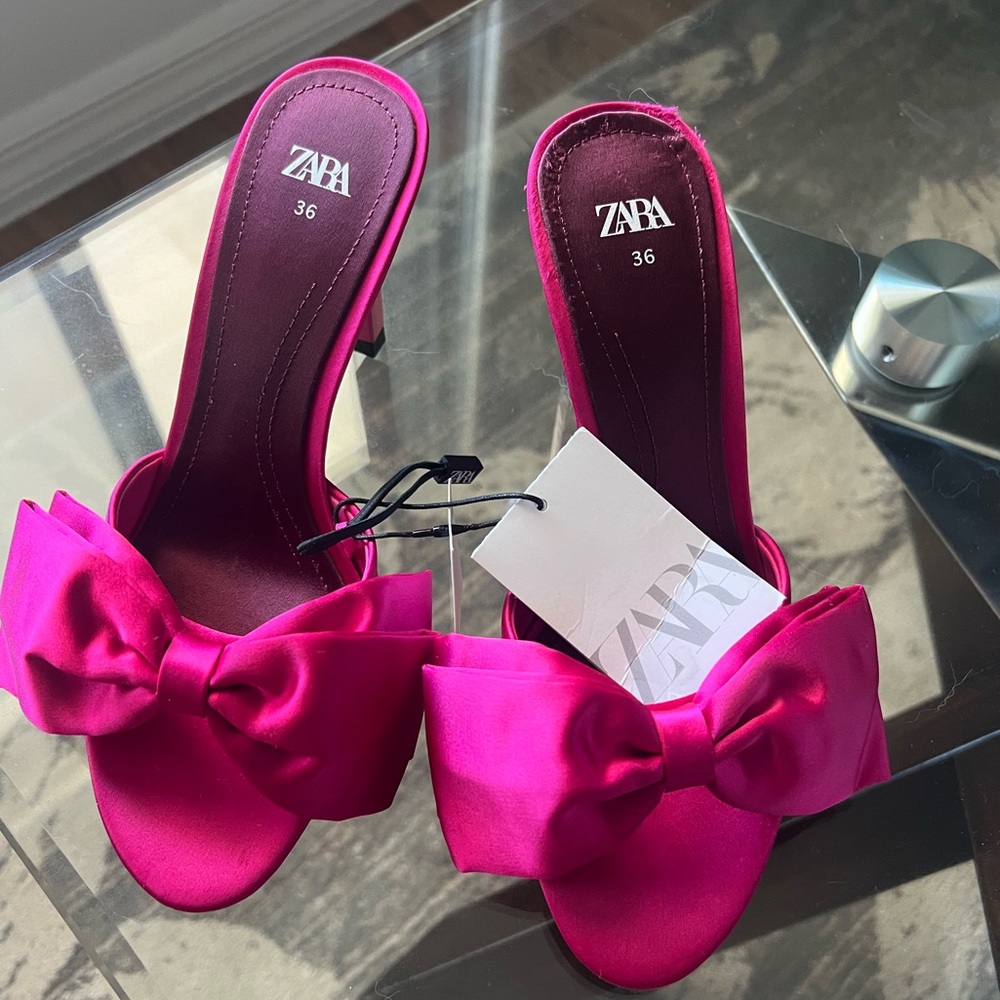 Zara bowtie heels